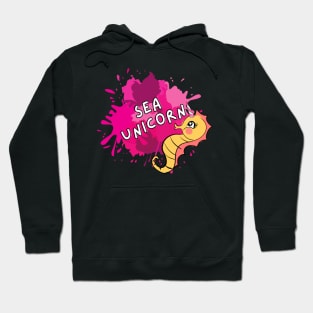 Sea Unicorn Comic Süß Witzig Seepferdchen Tier Hoodie